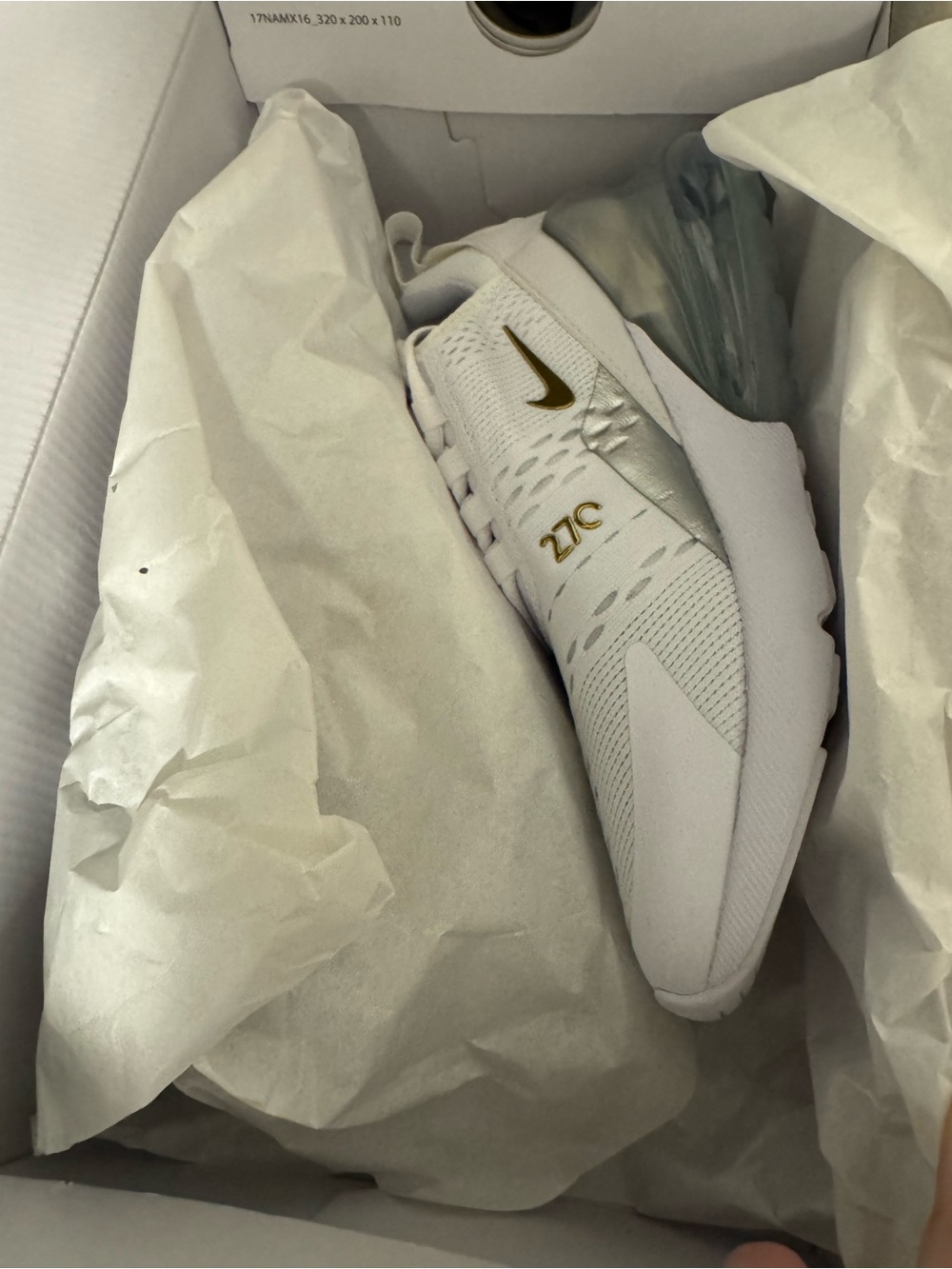 Nike White & Gold Athletic Sneaker